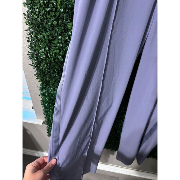 Athleta Pants Womens 14 Nolita Wide Leg Tempest Violet High Rise Side Stripe Poc - Picture 5 of 7